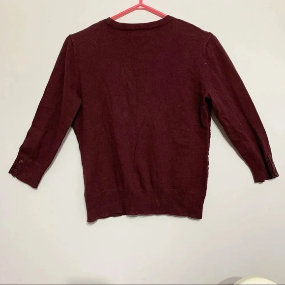 Van heusen Studio burgundy cardigan sweater Sz S - Picture 8 of 10